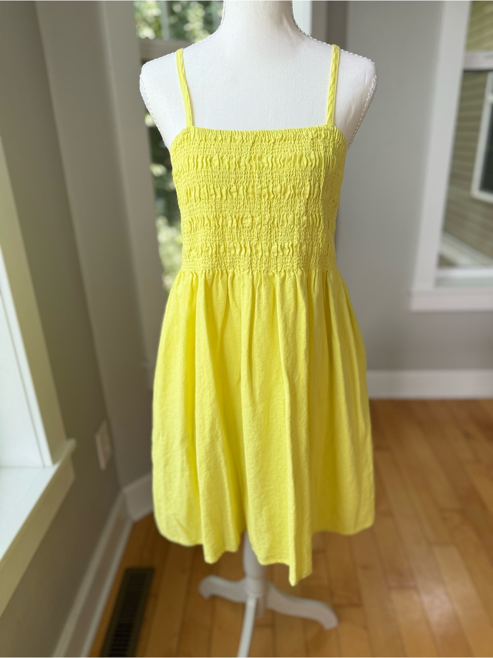 Universal Thread Bright Yellow Smocked Mini Dress Size Small